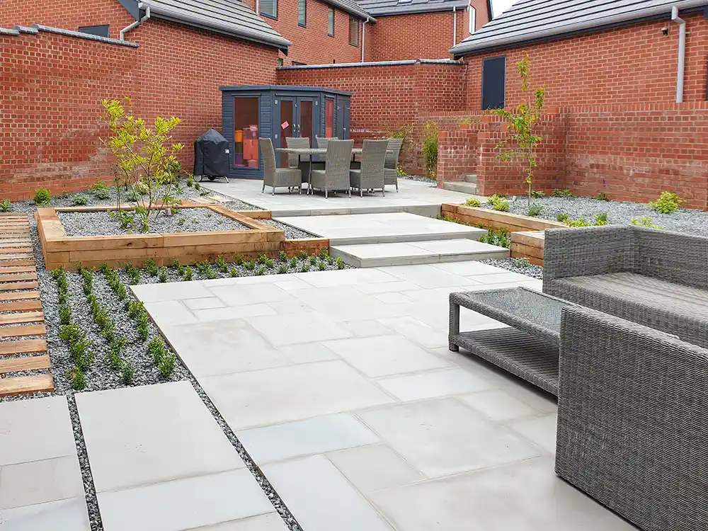 Norwich garden designed by Acorn to oak Landscaping.